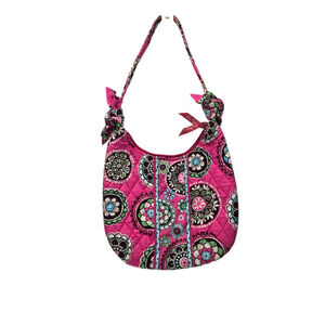 Vera Bradley Medium Shoulder Bag Retired Cupcakes Pink Blue Bow Details Clean